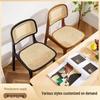 Solid Wood Nordic Dining Chair with Rattan Woven Backrest