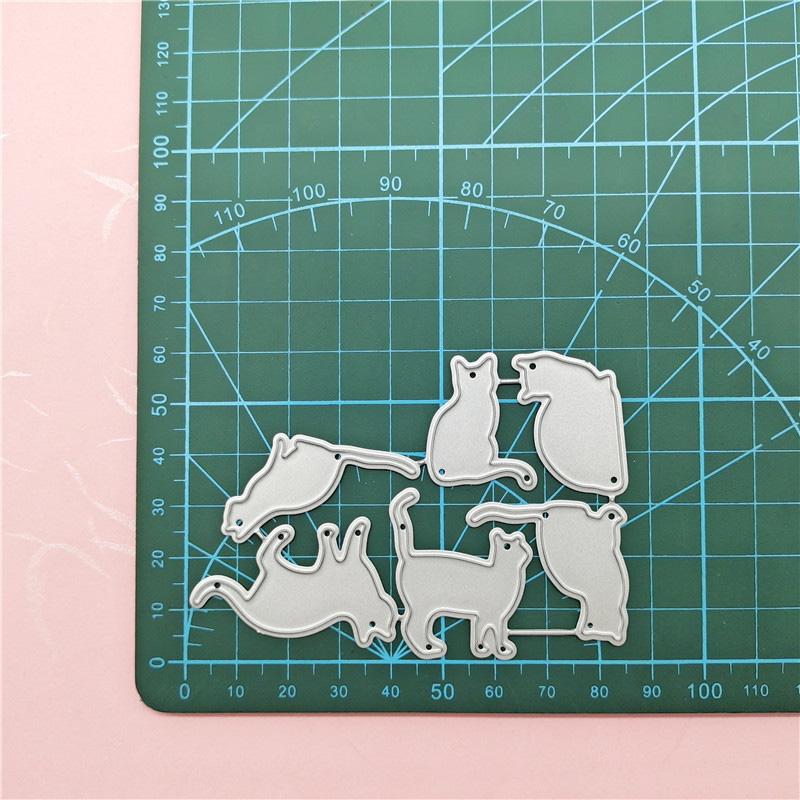 Nouă pisici drăguțe model metal tăiat matrițe artizanat ștampile în relief pentru realizarea de carduri decor Scrapbooking șablon