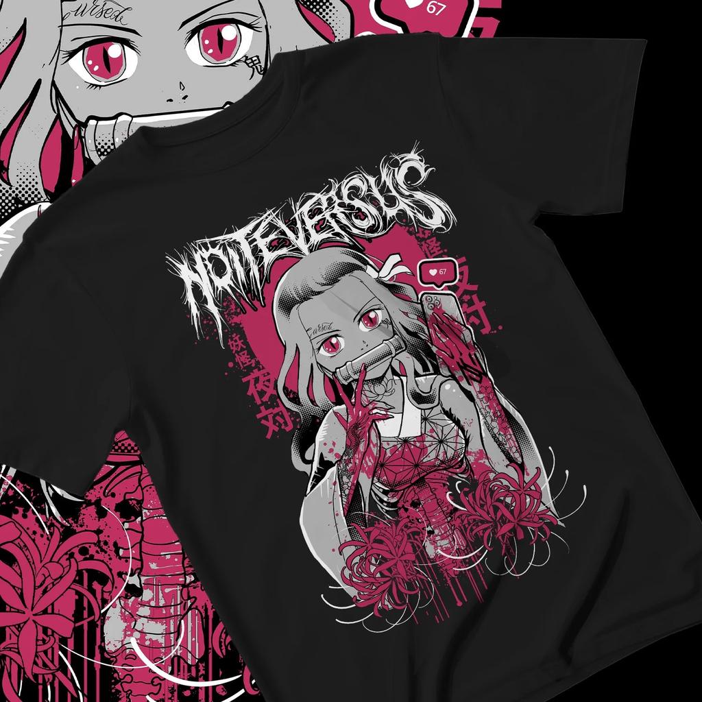 Hot Sale Anime Demon Slayer Kokushibo Graphic Print T-shirt Men Women Streetwear Y2k Harajuku Fashion Casual Oversized Top Cotton Summer New Tee