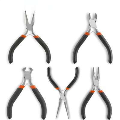 5 Piece 4.5inch Mini Electronic Pliers Diagonal Side Cutting Pliers Cable Wire Cutter Repair Precision Pliers Set