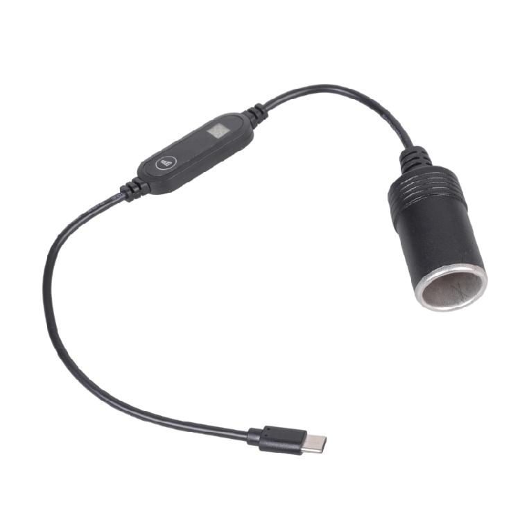 

Portable USB C to 12V Car Socket Converter with Adjustable 5V 9V 12V Output Plastic Texture for Electronic Devices 1