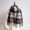 New Winter Plaid Scarf for Women Cashmere Warm Pashmina Female Thick Soft Bufanda Tassel Shawl Long Couple Scarves 30x180cm