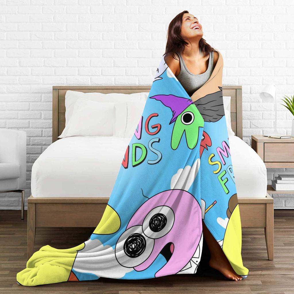 Smiling Friends Cartoon Blankets  Super Warm Comfortable Plush Throw Blanket For Child Couch Bed Flannel Bedspread Bed Cover