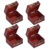 4PCS Antique Wooden Small Box Vintage Wooden Storage Case for Storing Jewelry Treasure