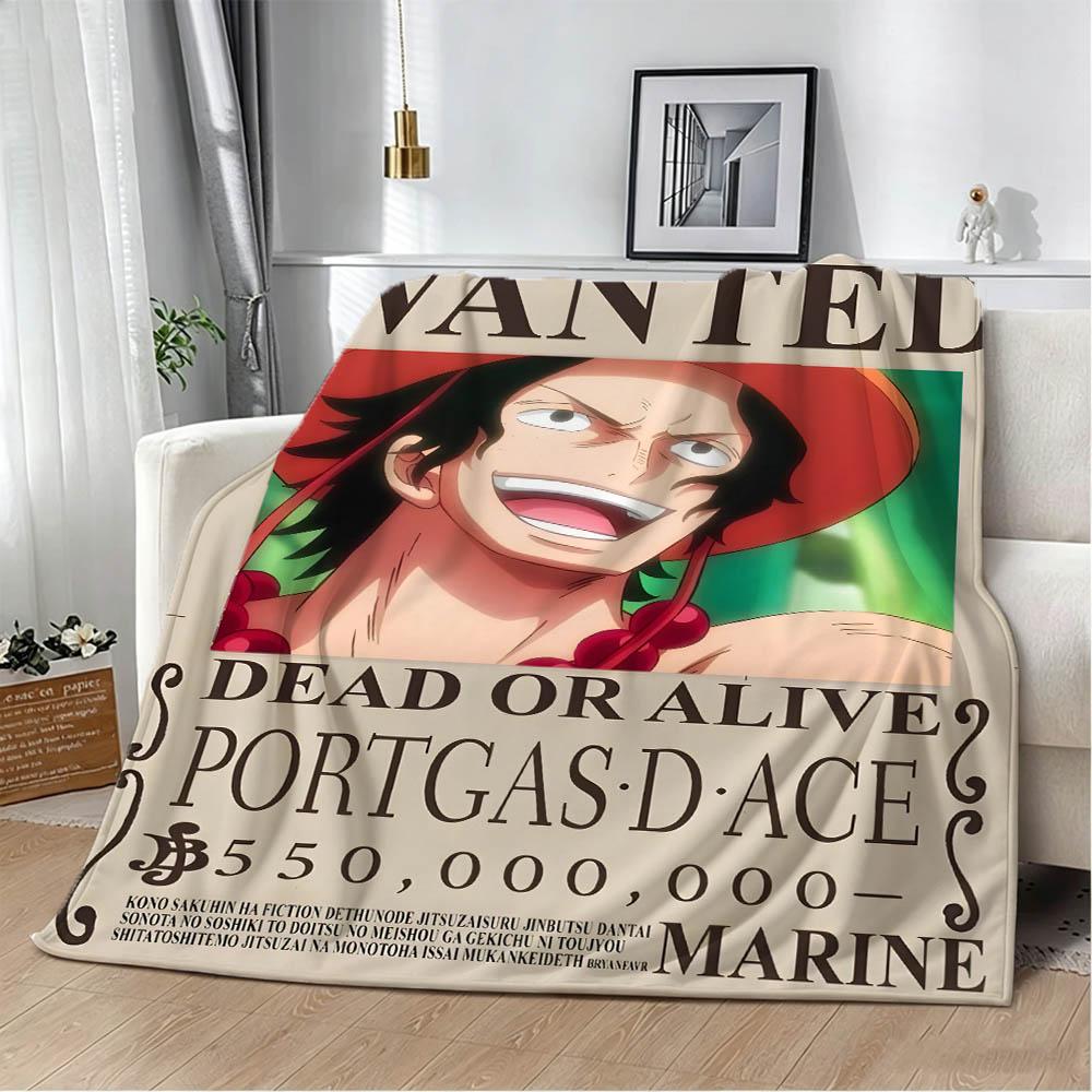 O-One Piece Luffy Shanks Kaido Anime Wanted Flannel Blanket Soft Throw Blanket Art For Home Decor Bedroom Bed Sofa Picnic Gifts