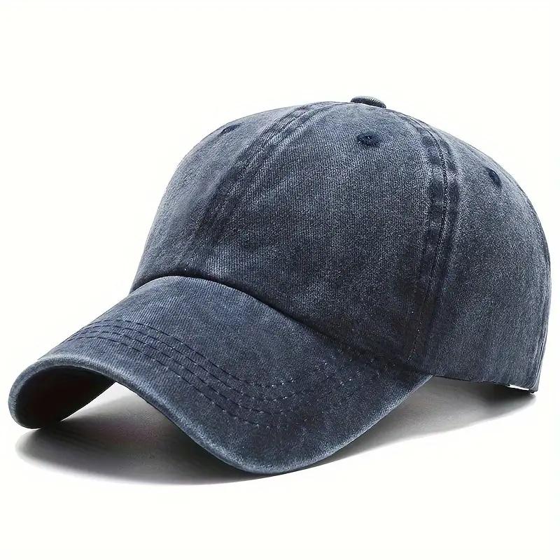 Solid Washed Denim Baseball Cap Vintage Unisex Cotton Sport Hat Outdoor Soft Top Breathable Versatile Sunshade Caps Women Men