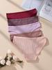 5 stk/sett Dameundertruser Stripete truser Dameundertøy Lav midje Bomullsunderbukser Sexy dameunderbukser Mykt dameundertøy S-XXL