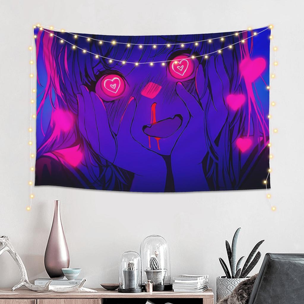 Colorful Anime Girl Tapestry Wall Hanging Blanket Tapestry Home Decor Items Wall Decorations