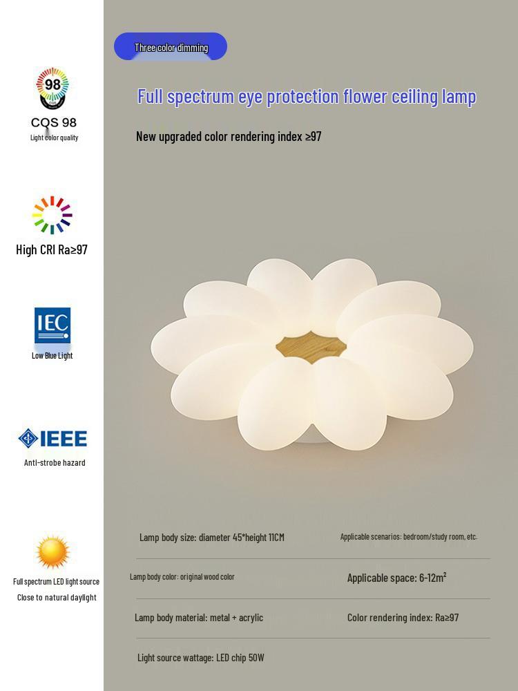 Creative Modern Cream Style Ceiling Lamp for Children's Bedroom and Study, Eye Protection Design