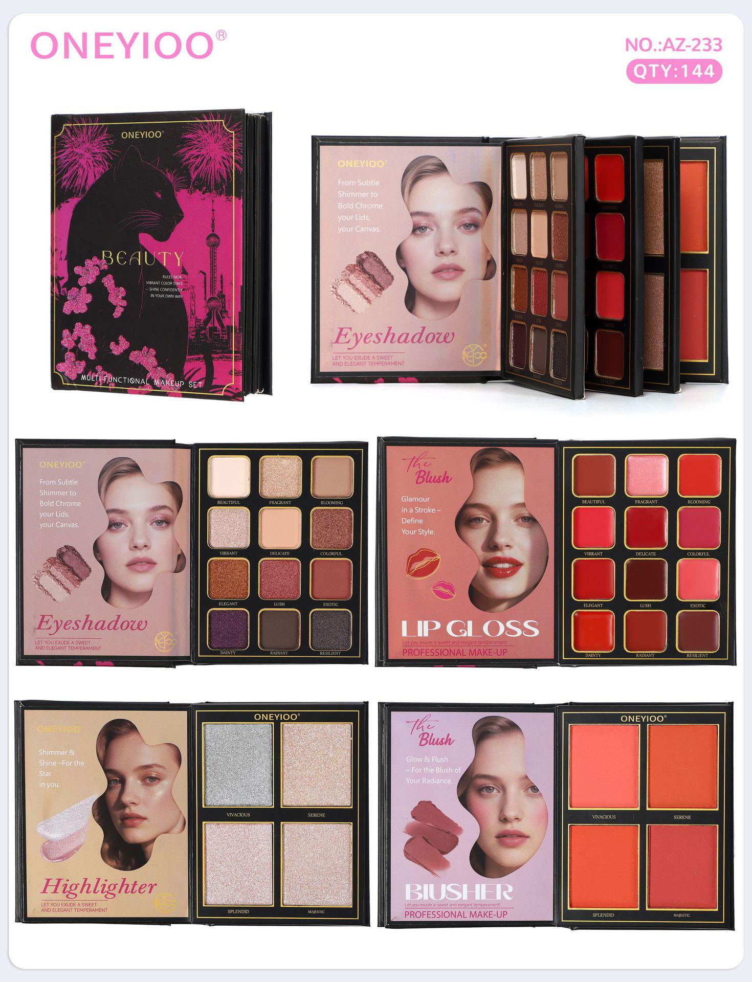 Универсальная многофункциональная палетка для макияжа: Рождественская версия - Смесь теней для век, румян, хайлайтера, консилера Compact