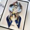 Luxurious 70% Silk Korean Style Neck Scarf for Mom - High-End Oil Painting Design, Sun Protection Square Scarf