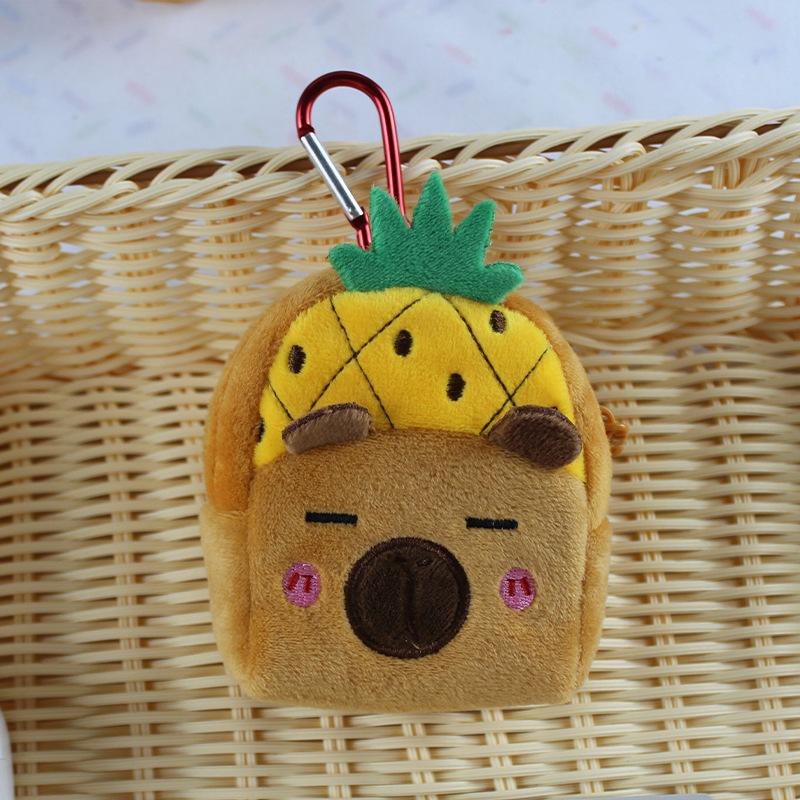 Kawaii Animal Plush Coin Purse for Children Portable Mini Pocket Earphone Key Lipstick Organizer for Girl Protector for AirPod