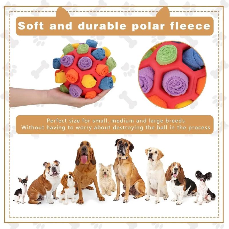 Interactive Dog Puzzle Toy, Sniffing Ball for Hiding Treats, Mental Stimulation Chew Toy for Anxiety Relief, Slow Feeder Rubber