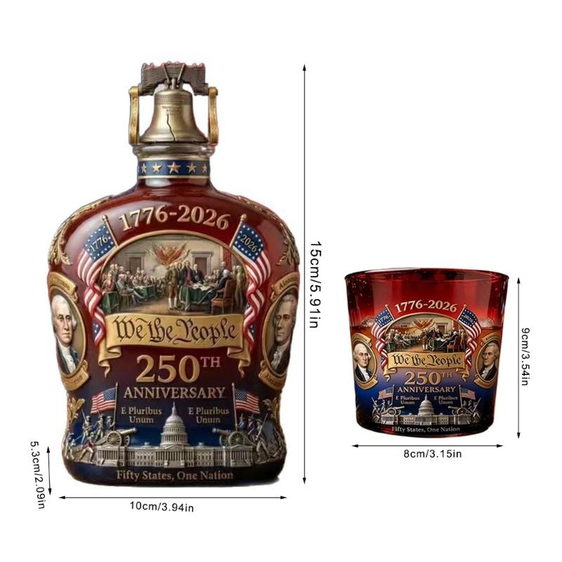 250th Anniversary American Whiskeys Decanter Set With Patriotic Designs For Collectors And History Enthusiasts