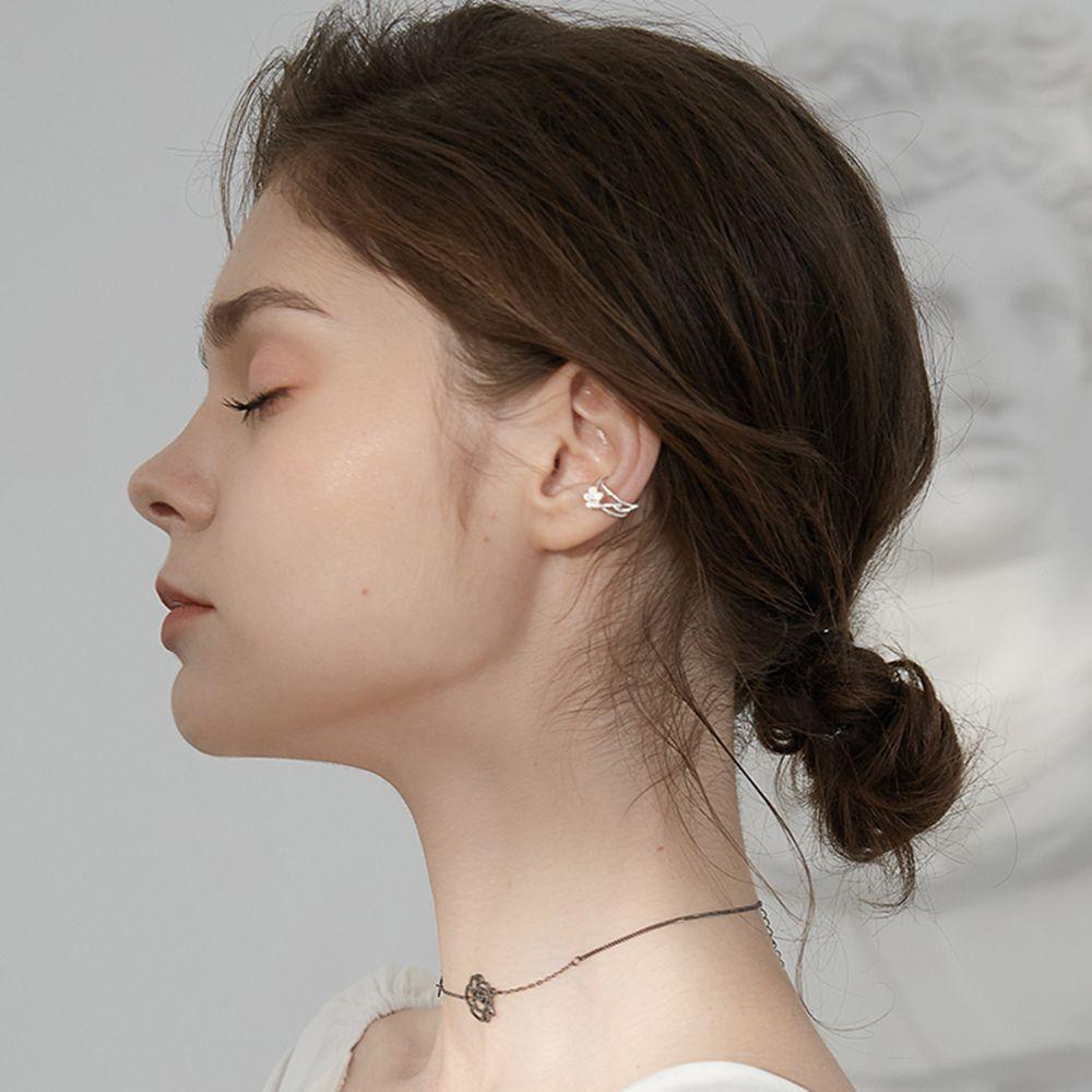 Sakura Mücevher Hediye Çiçek Küpe Klipsleri Kulak Manşeti Kıkırdak Klipsli Küpeler Kadınlar İçin Kore Küpeleri