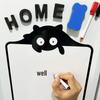 Löschbares magnetisches Whiteboard-Notizpad mit niedlichem schwarzem Katzendesign
