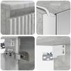 6 Piece Bathroom Furniture Set in Concrete Grey Engineered Wood and Glass