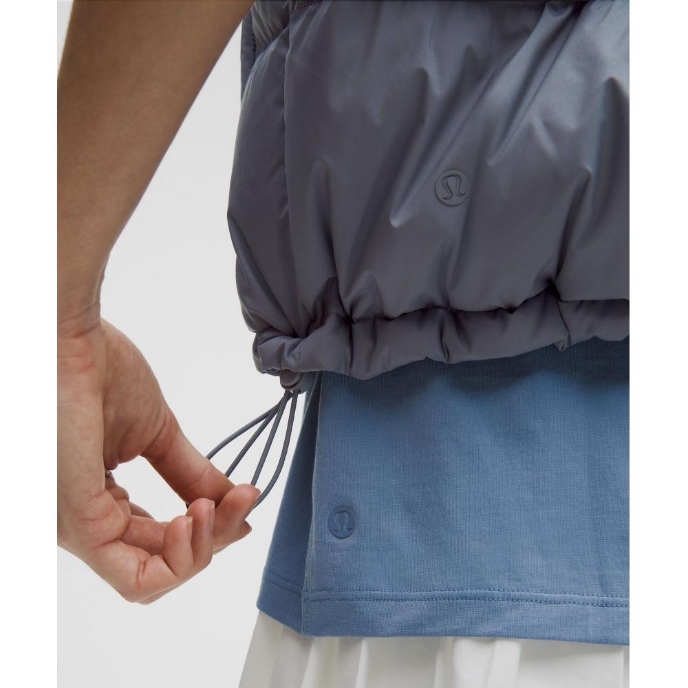 Lululemon Wunder Puff 600 Down Fill Cropped Vest Solar Grey Rhino Grey