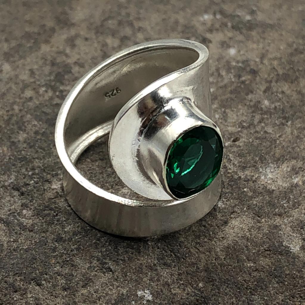 Oval Chrome Diopside Gemstone 925 Sterling Silver Jewelry Handmade Wedding Ring RR-2-8