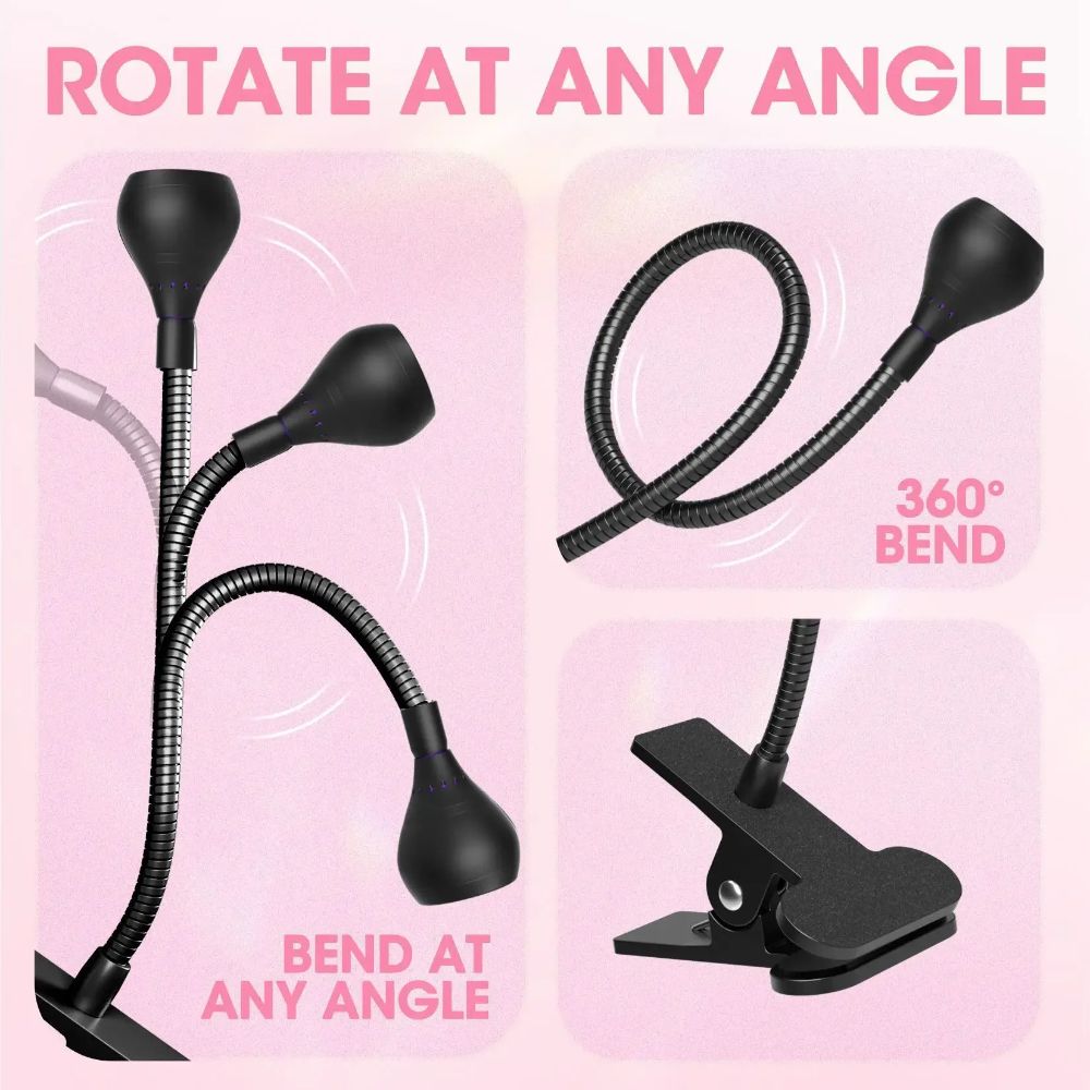 Gooseneck UV Curing Light USB LED Nail Lamp Spotlight Reading Light Mini UV Light Dryer  Headboards