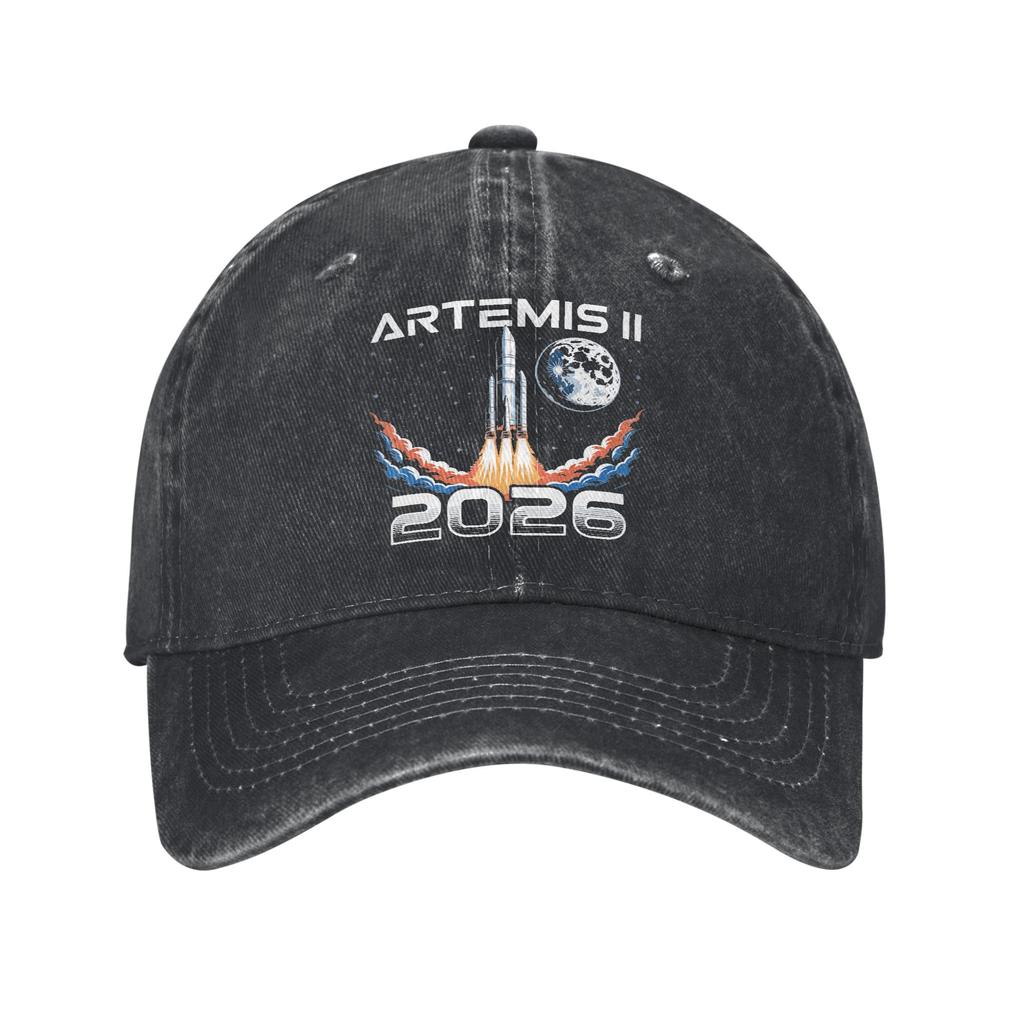 Artemis II Launch Back To The Moon Baseball Cap Unisex Style Distressed Denim Snapback Hat Space Outdoor Workouts Soft Hat