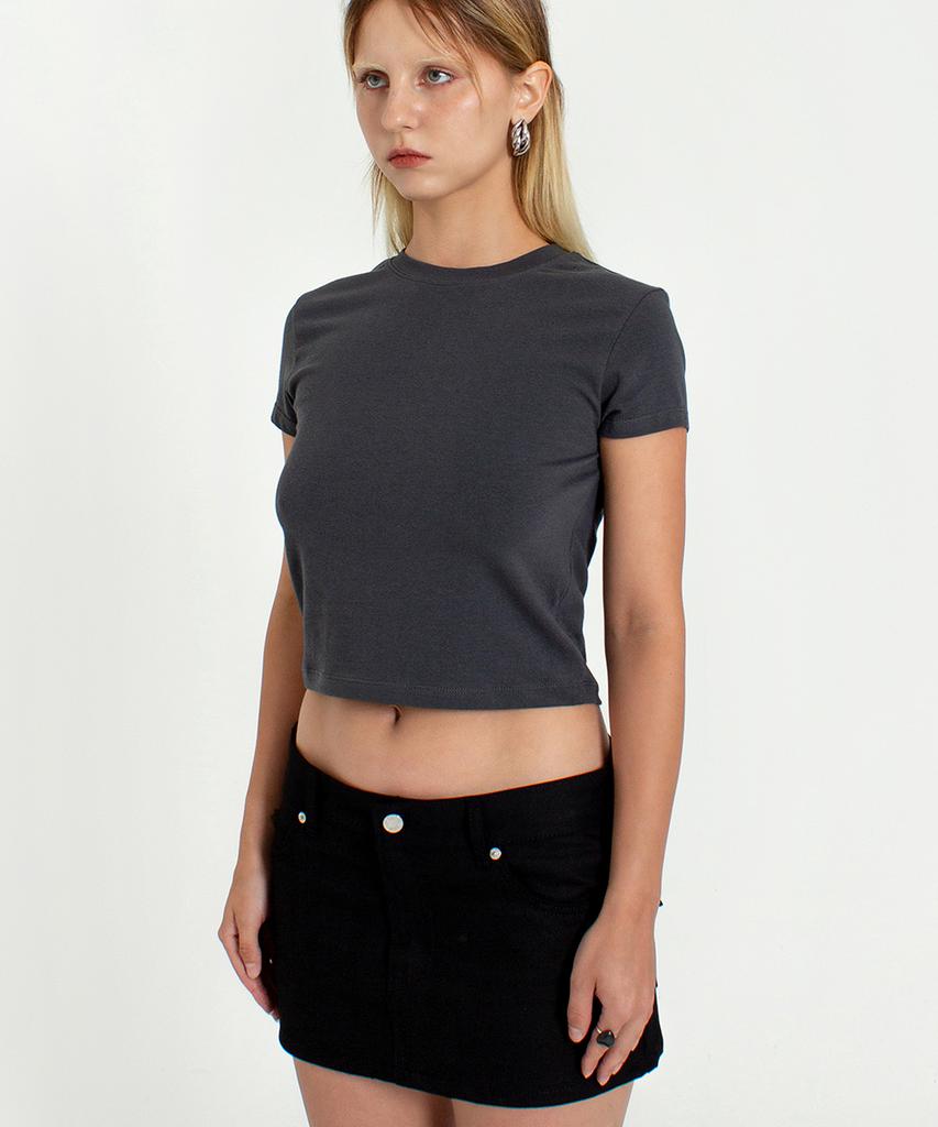A FEW COMMENTS Basic Crop Top Charcoal