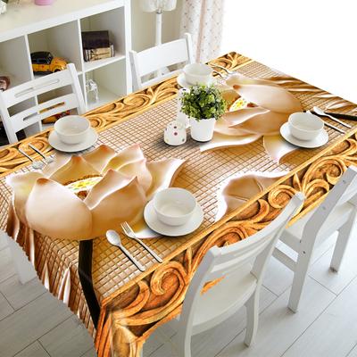 Flower Tablecloth European Sculpture Wallflower Waterproof Thicken Rectangular And Round Table Cloth For Wedding
