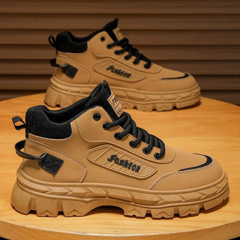 Men's Shoes 2025 Autumn New Shoes Outdoor Mountaineering Sports and Leisure Martin Boots Thick-soled Non-slip Heightening Tooling Boots