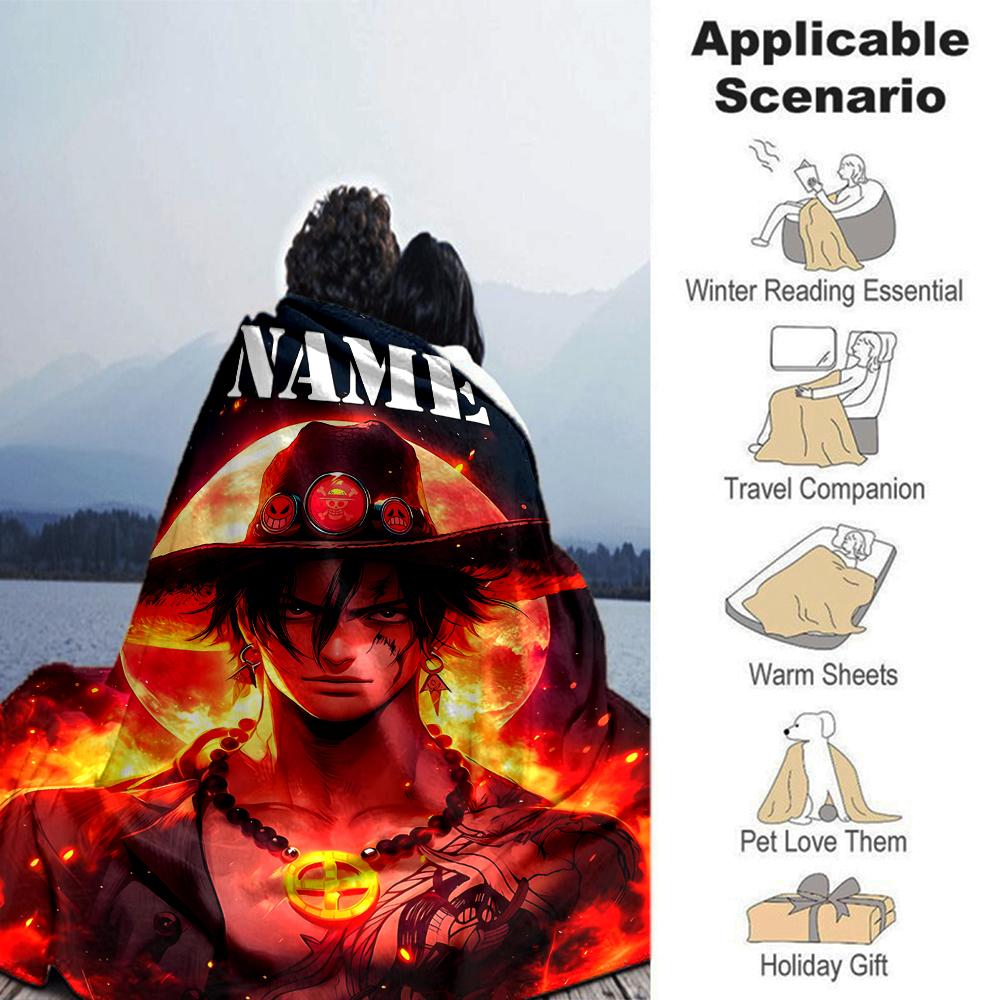 Customiz Name Personality One Piece Blanket Soft &Warm Sofa Office Bed Travel Lunch Break Blanket, Gift Suitable All Seasons