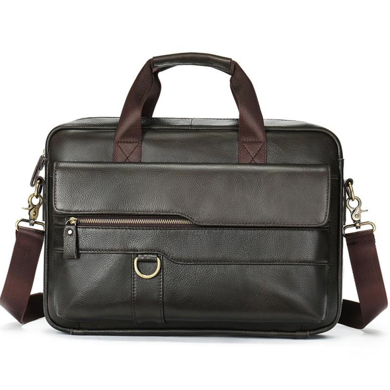 Wholesale Of Genuine Cowhide Briefcase Single Shoulder High-end Feel Men s Top Layer Large Capacity Laptop Business Bag Trendy