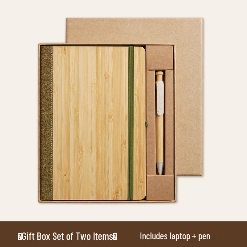 Eco-friendly Bamboo Notebook & Anti-spill Coffee Cup Gift Set