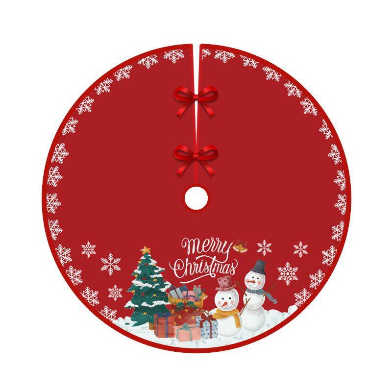 Tree Christmas Skirt Red Plaid Santa Elk Carpet Mat Cover Home Decoration Xmas
