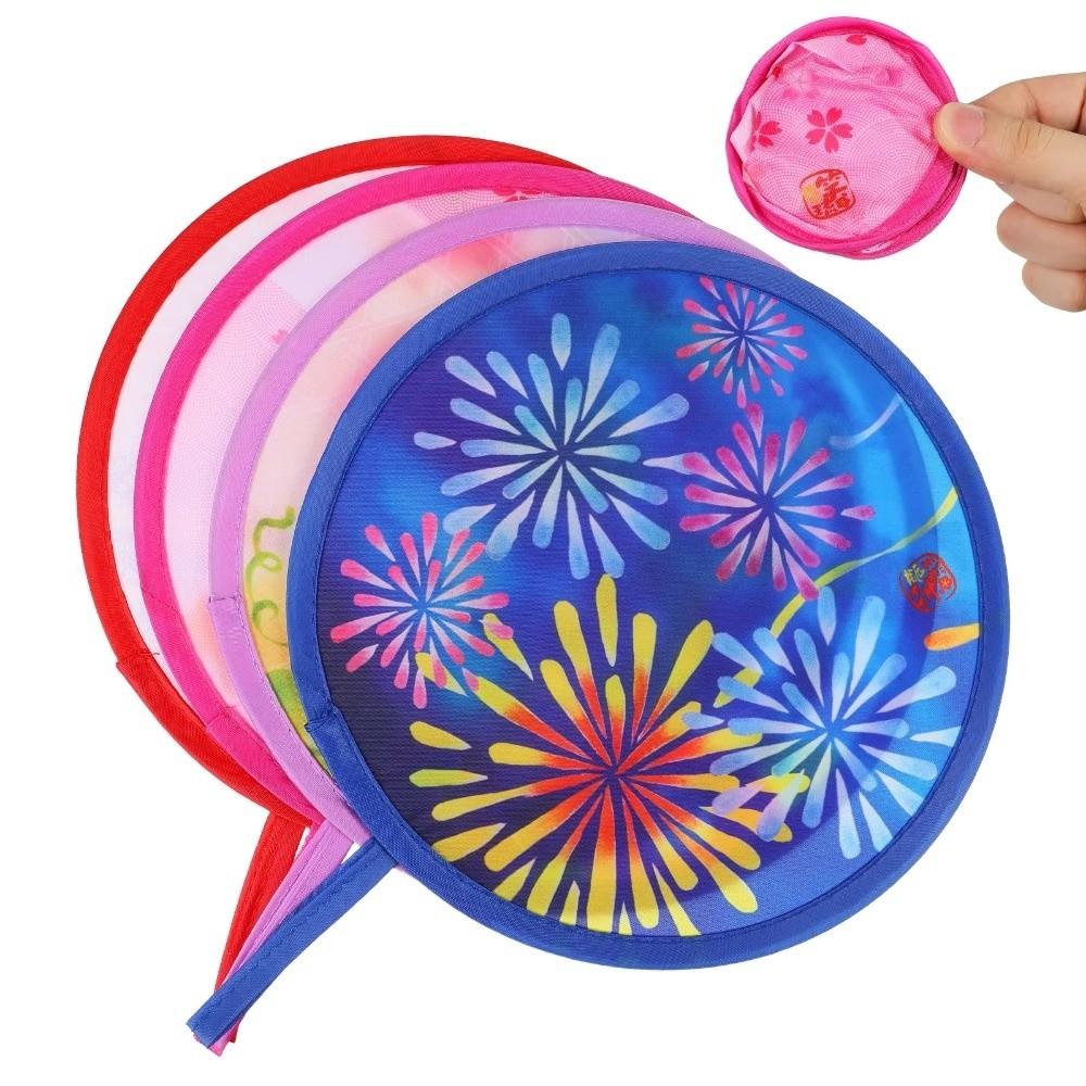 Japanese Style Folding Fan Mini Size Round Decorative Fan Summer Handheld Fan