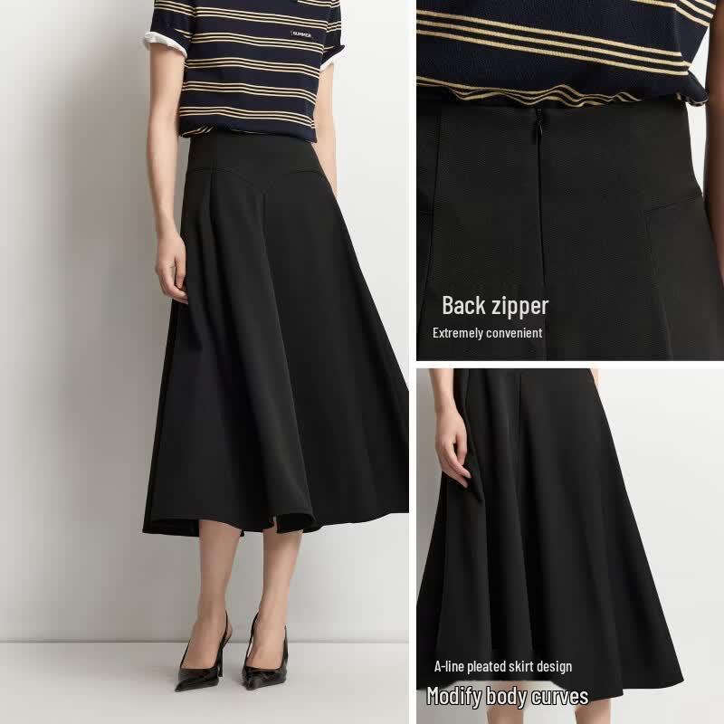 VEROMODA Pleated A-Line Midi Skirt