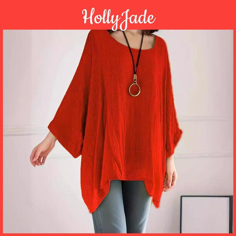 Gmxia Oneck Casual Solidcolor Fashionable Top For Women With Irregular Sleeves And Hems In Summer