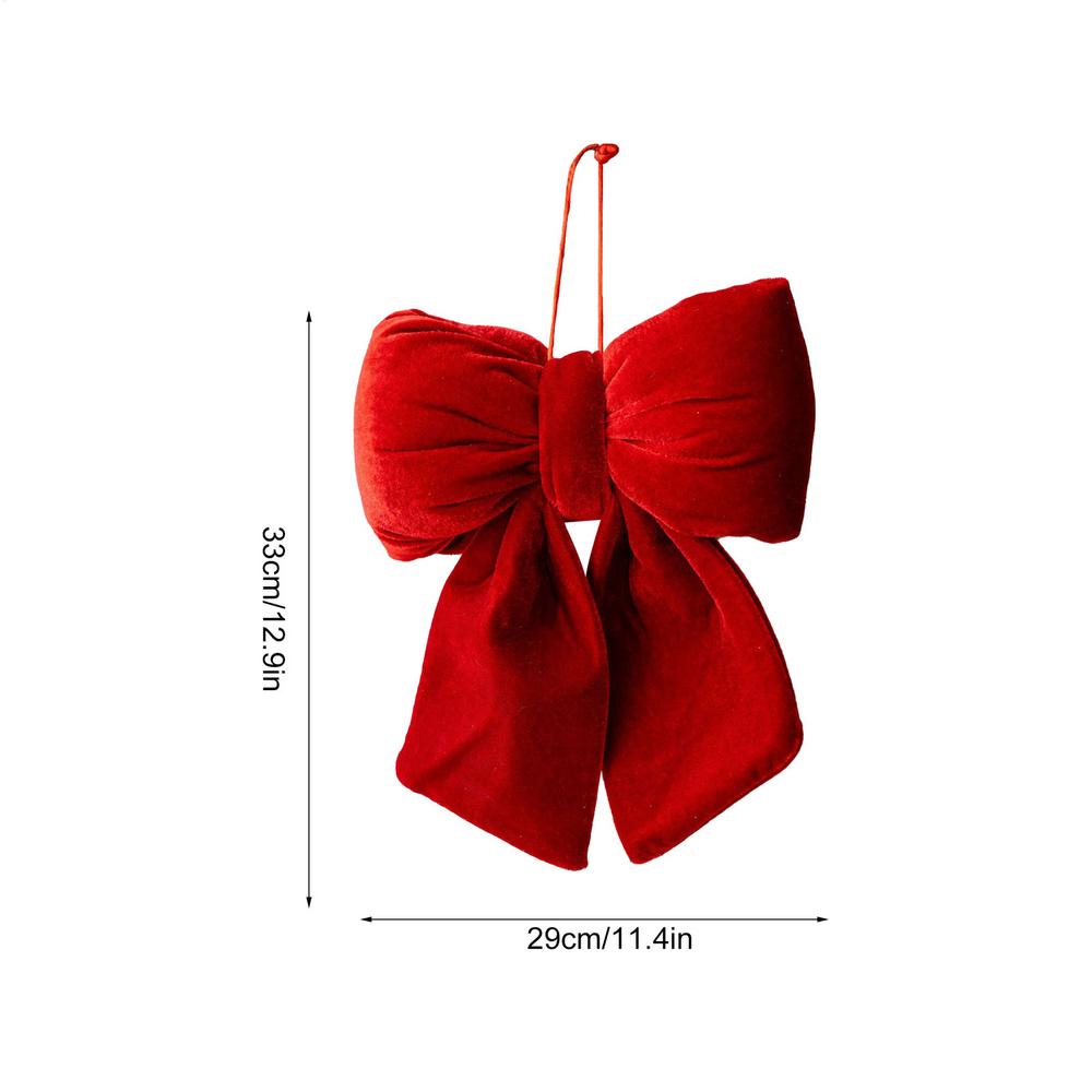 S/M/L R ed Velvet Bows For Christmas Tree Ornament Garland Topper Holiday Home Decoration Velvet Christmas Bows Pendant