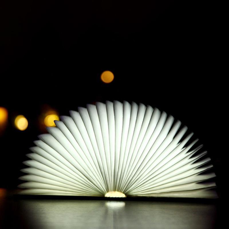 1Pc Leather Seven-color Book Light Led Creative Page Turning Book Light, Folding Desk Lamp Variable Night Light Souvenir