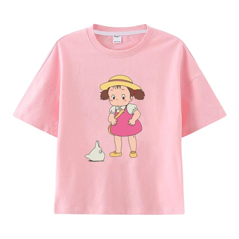 Summer Cartoon Hayao Miyazaki Totoro Printed Children's T-shirt Short Sleeved Street Fashion Men's and Women's Clothing