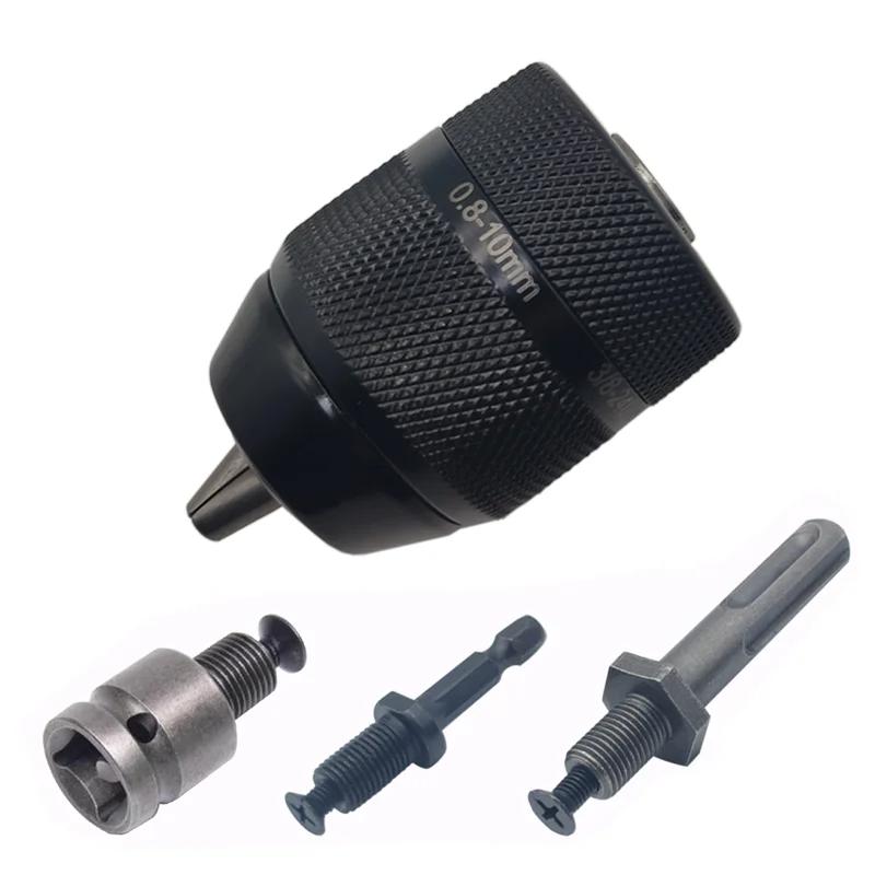 Adaptor de conversie rapidă cu mandrină de burghiu fără cheie 1/2 3/8 UNF Mount 2 ~ 13 mm 0,8 ~ 10 mm mandrine de burghiu cu auto-strângere pentru șurubelniță