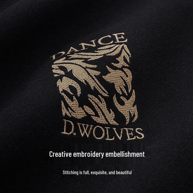 Dancing with Wolves Men's 7A Antibacterial Antistatic Embroidered Sweatshirt