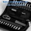 Mini Ratchet Wrench Set Multifunctional Right Angle Screwdriver Kit with 20 Bits Small Ratcheting Screwdriver Combination Set