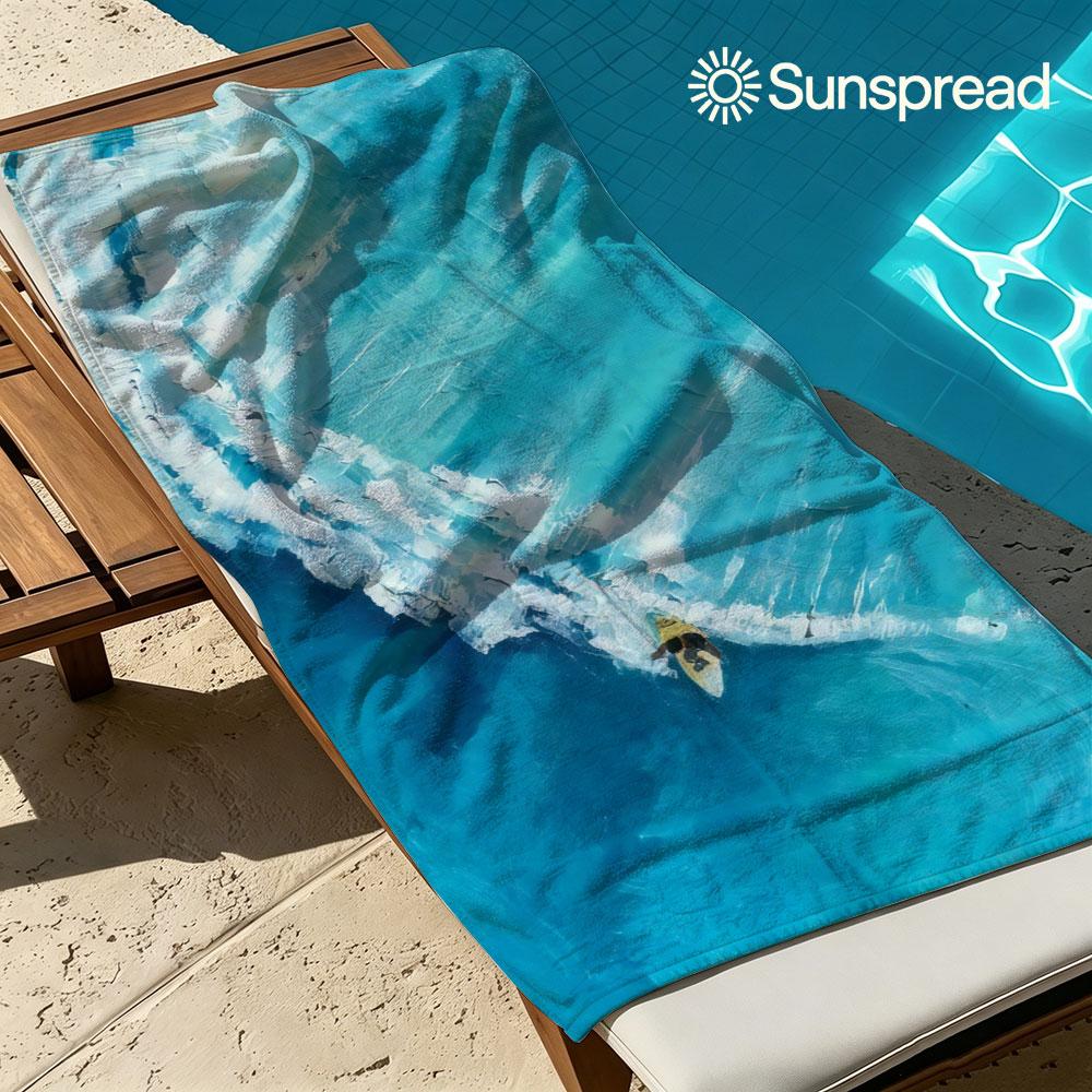 Surf Oil Painting Beach Towel Quick Drying Travel Towel Unisex Soft Comfortable Quick Dry Portable for Men Women Beach