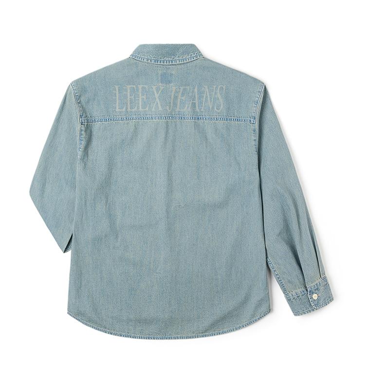 SS25 Loose Fit Vintage Washed Long Sleeve Denim Shirt Unisex Shirts Light-Blue LUT0098326DE00FA08011