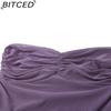 BITCED Fall/Winter Women's Solid-Color Slim-Fit Streetwear Off-the-Shoulder Strapless Dress
