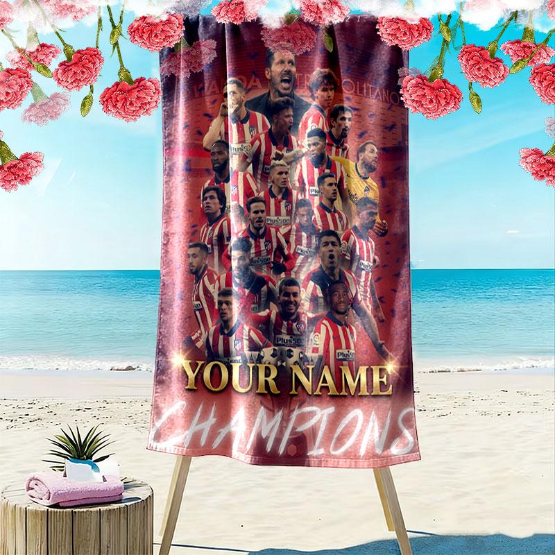 Custom Athletic Bilbao Print Beach Towel, Large Soft Quick Dry Towel for Beach Camping Swimming