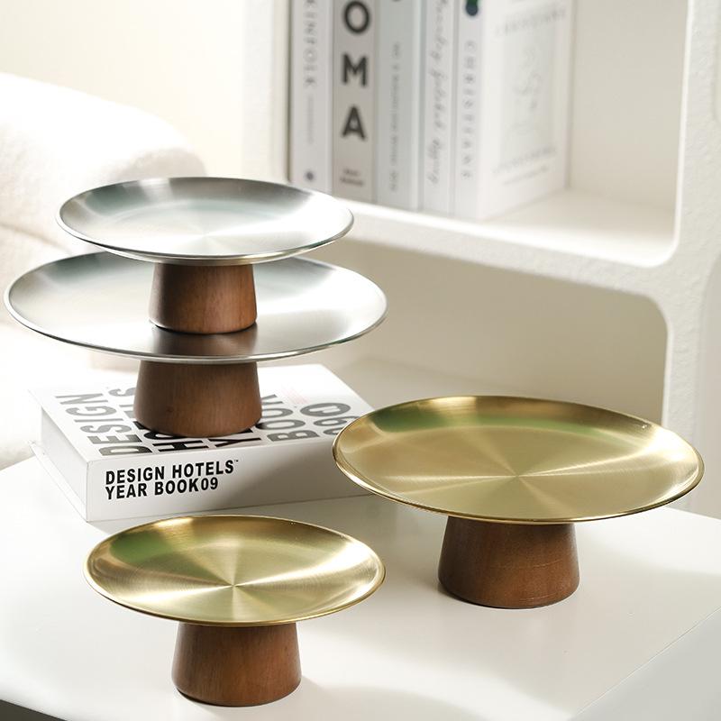Acacia Stainless Steel Tall Fruit Bowl & Dessert Stand for Living Room