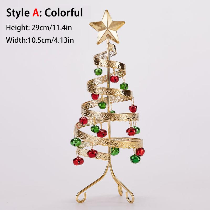 Železná krajka Vánoční stromek Mini se zvonkem Hvězda Stolní ozdoba Ozdoba Nový rok Štědrý večer Dárek Oslava Párty Vánoce 2026