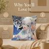 Vtuber S-Shirakami FubukiS Cushion Cover Double-Sided Printed Pillow Cover Hypoallergenic Dust-Mite Proof