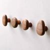Solid Wood Handle Clothes Hook Coat Hook Wall-mounted Hook Punch-free Door Clothes Hanger Pebble Shape Cabinet Door