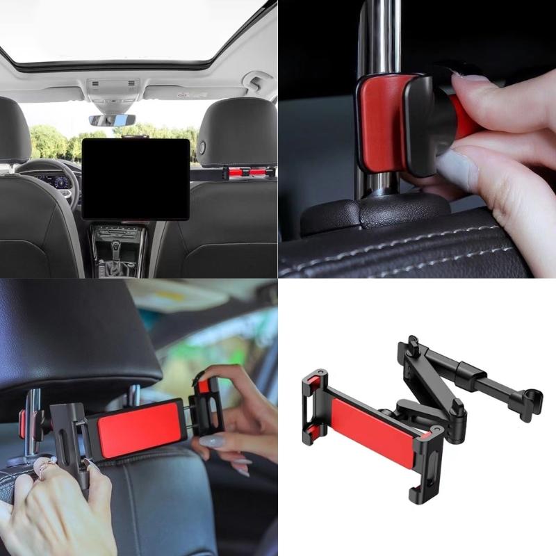 Suporte de Telefone com Apoio de Cabeça Extensível Para Bancos de Carro Suporte de Tablet Ajustável Com Braço Flexível Para Entretenimento no Banco Traseiro